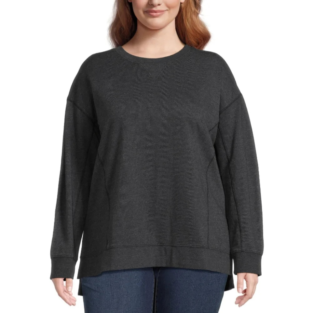 Terra & Sky Women's Size 1X (16W-18W) Plus High-Low French Terrycloth Sweatshirt